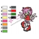 Amy Rose Sonic Embroidery Design 10